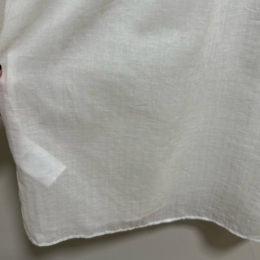 J. Crew white button down sheer flutter sleeve bl… - image 10